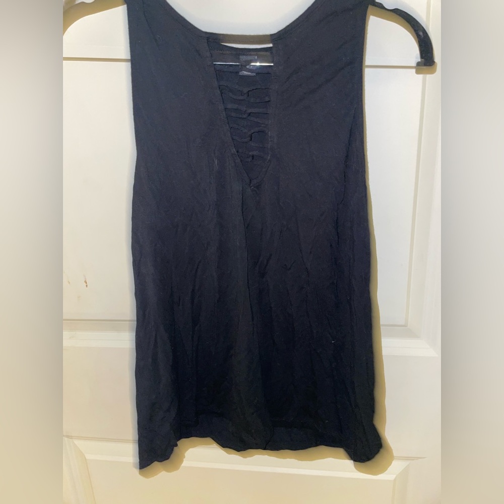 Long black tank top